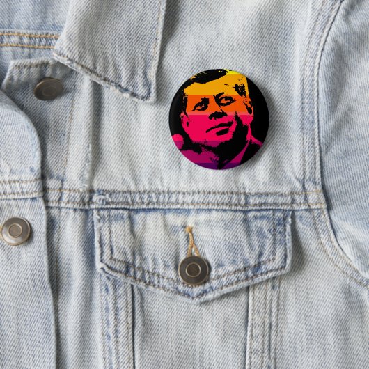 Pop Art Jack JFK John F. Kennedy Ronde Button 5,7 Cm (In situ)