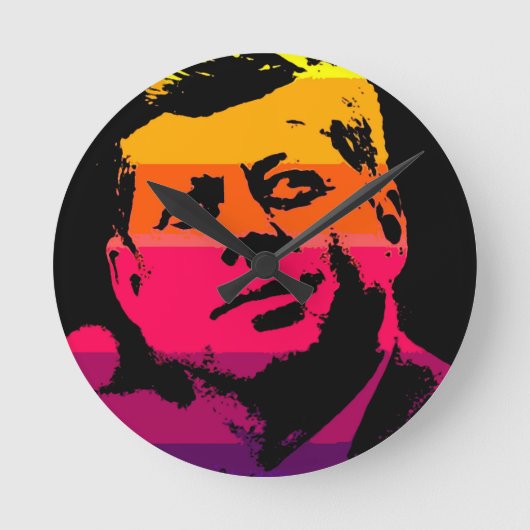 Pop Art Jack JFK John F. Kennedy Ronde Klok (Voorkant)
