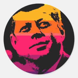 Pop Art Jack JFK John F. Kennedy Ronde Sticker