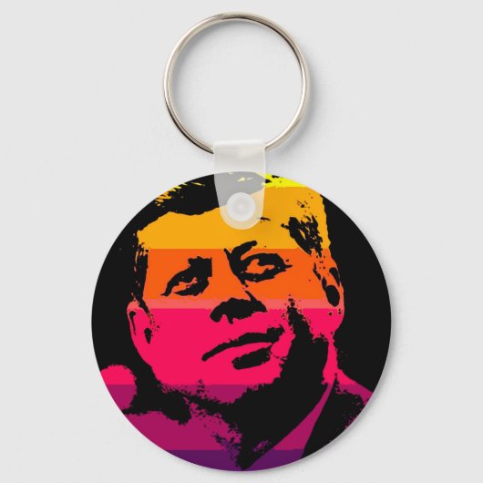 Pop Art Jack JFK John F. Kennedy Sleutelhanger (Voorkant)
