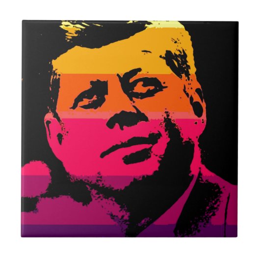 Pop Art Jack JFK John F. Kennedy Tegeltje (Voorkant)