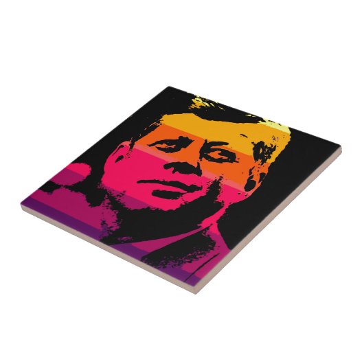 Pop Art Jack JFK John F. Kennedy Tegeltje (Zijkant)