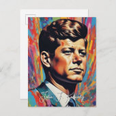 Pop Art Jack JFK John F. Kennedy Uitnodiging Briefkaart (Voorkant / Achterkant)