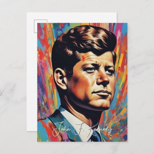 Pop Art Jack JFK John F. Kennedy Uitnodiging Briefkaart (Voorkant / Achterkant)
