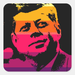 Pop Art Jack JFK John F. Kennedy Vierkante Sticker