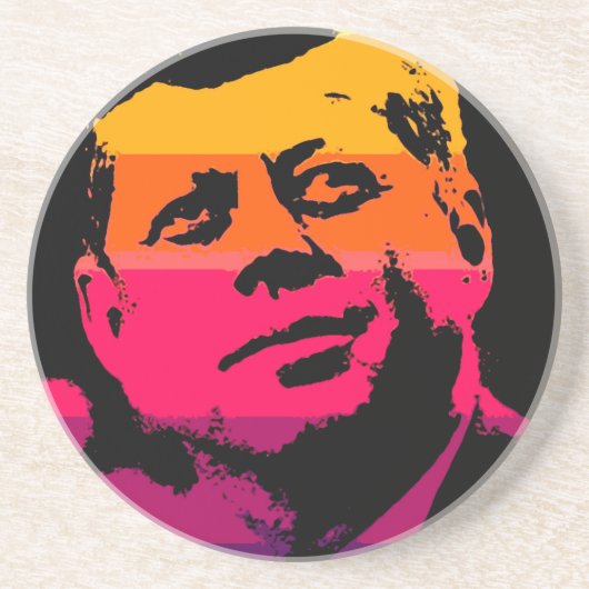 Pop Art Jack JFK John F. Kennedy Zandsteen Onderzetter (Voorkant)