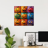 Pop Art Jack-o'-Lantern-raster Halloween-poster Poster (Thuiskantoor)