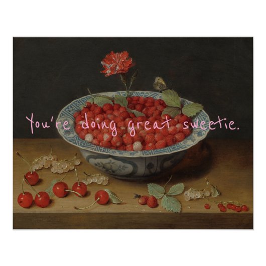 Pop Art Je doet geweldig Sweetie Berry Poster (Voorkant)