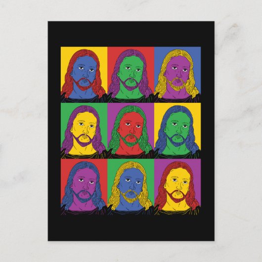 Pop Art Jesus Briefkaart (Voorkant)