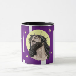 Pop Art Jesus Christ Purple Faith Mug - Taza Crist Mok