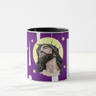 Pop Art Jesus Christ Purple Faith Mug - Taza Crist Mok