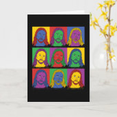 Pop-art Jesus Kaart (Gele Bloem)