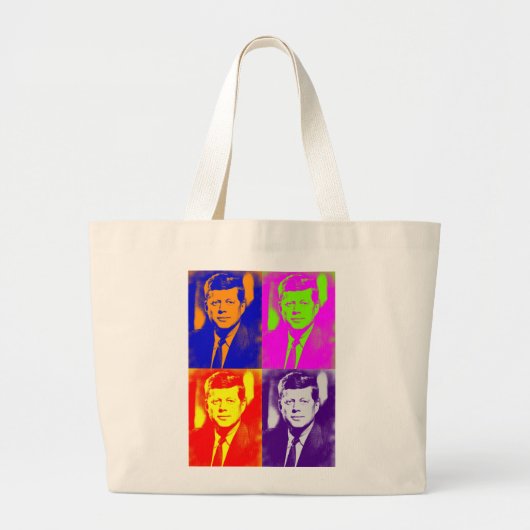 Pop Art JFK John F. Kennedy Grote Tote Bag (Voorkant)