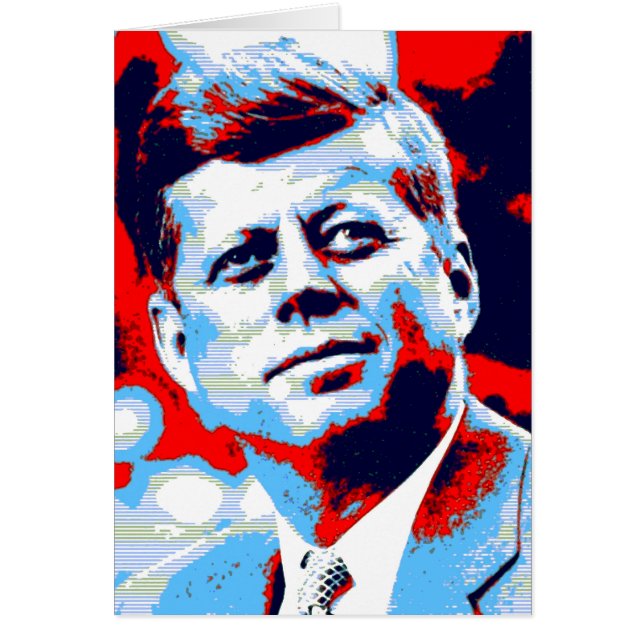 Pop Art JFK John F. Kennedy Red Blue (Voorkant)