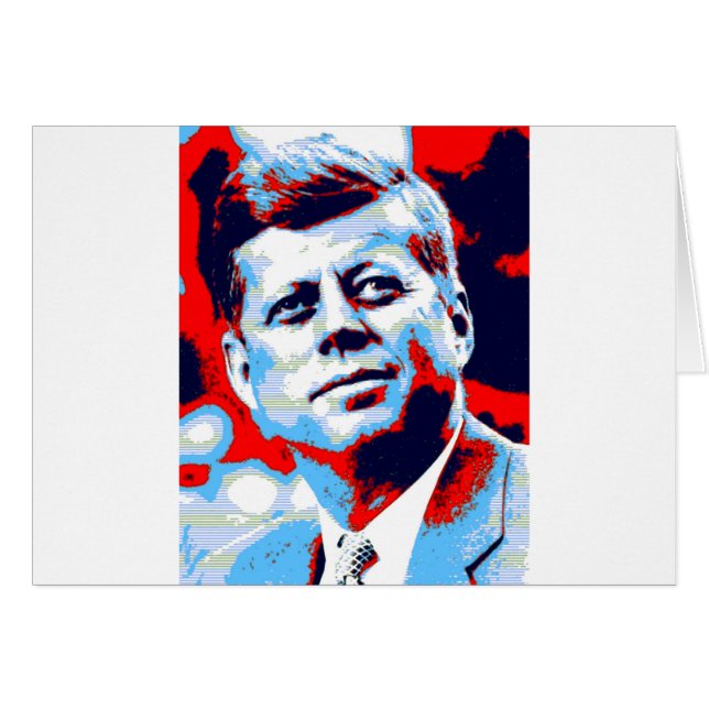 Pop Art JFK John F. Kennedy Red Blue (Voorkant Horizontaal)