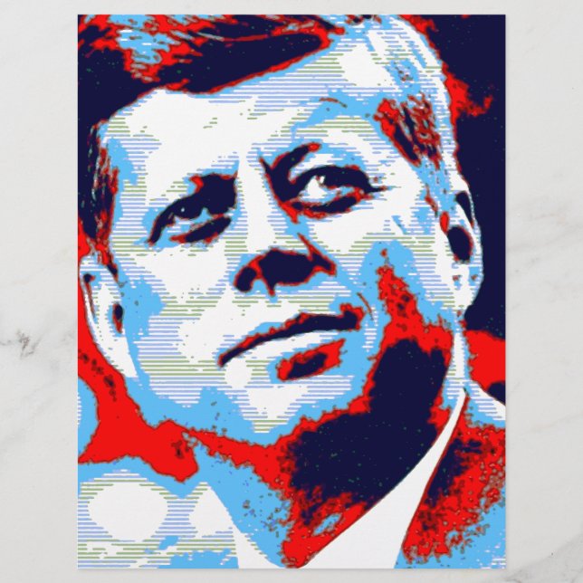 Pop Art JFK John F. Kennedy Red Blue (Voorkant)