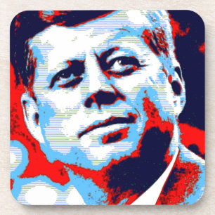 Pop Art JFK John F. Kennedy Red Blue Bier Onderzetter