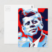 Pop Art JFK John F. Kennedy Red Blue Briefkaart (Voorkant / Achterkant)