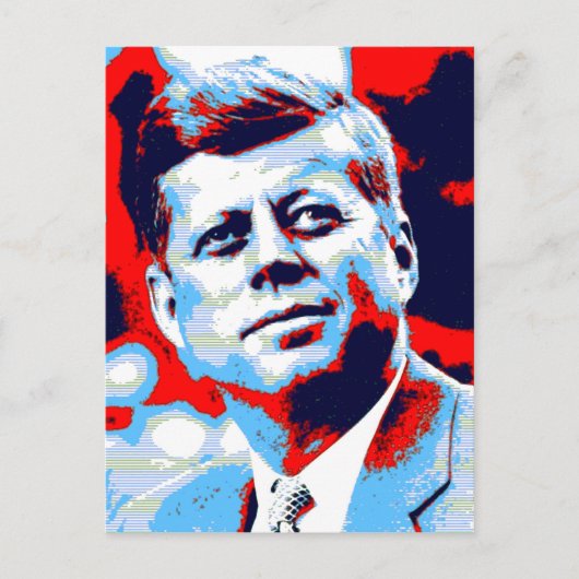 Pop Art JFK John F. Kennedy Red Blue Briefkaart (Voorkant)