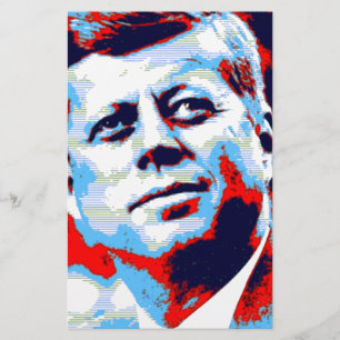 Pop Art JFK John F. Kennedy Red Blue Briefpapier