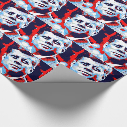 Pop Art JFK John F. Kennedy Red Blue Cadeaupapier (Hoek)