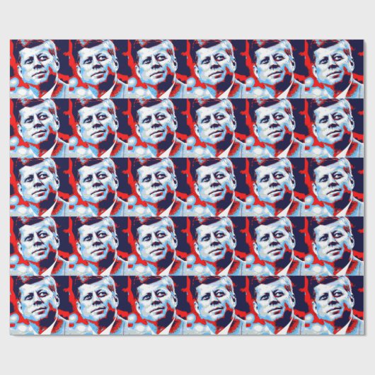 Pop Art JFK John F. Kennedy Red Blue Cadeaupapier (Vlak)