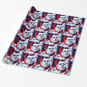 Pop Art JFK John F. Kennedy Red Blue Cadeaupapier