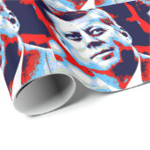 Pop Art JFK John F. Kennedy Red Blue Cadeaupapier (Rol Hoek)