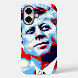 Pop Art JFK John F. Kennedy Red Blue iPhone 16 Hoesje