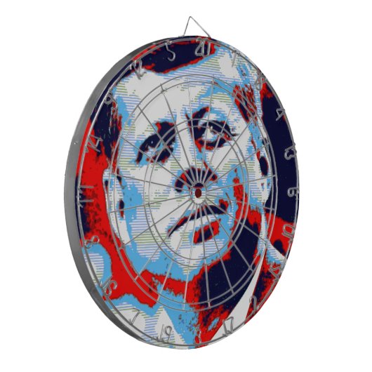Pop Art JFK John F. Kennedy Red Blue Dartbord (Voorkant Links)
