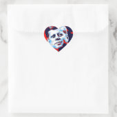 Pop Art JFK John F. Kennedy Red Blue Hart Sticker (Tas)