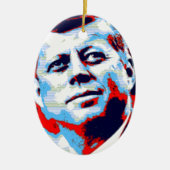 Pop Art JFK John F. Kennedy Red Blue Keramisch Ornament (Voorkant)