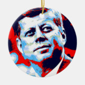 Pop Art JFK John F. Kennedy Red Blue Keramisch Ornament (Voorkant)