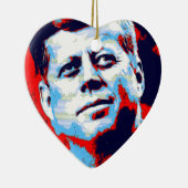 Pop Art JFK John F. Kennedy Red Blue Keramisch Ornament (Rechts)