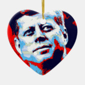 Pop Art JFK John F. Kennedy Red Blue Keramisch Ornament (Voorkant)