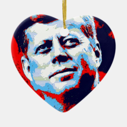 Pop Art JFK John F. Kennedy Red Blue Keramisch Ornament (Voorkant)