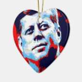 Pop Art JFK John F. Kennedy Red Blue Keramisch Ornament (Links)
