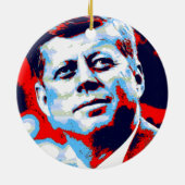 Pop Art JFK John F. Kennedy Red Blue Keramisch Ornament (Achterkant)