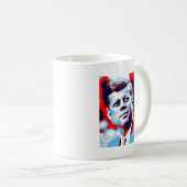 Pop Art JFK John F. Kennedy Red Blue Koffiemok (Voorkant rechts)