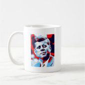 Pop Art JFK John F. Kennedy Red Blue Koffiemok (Links)