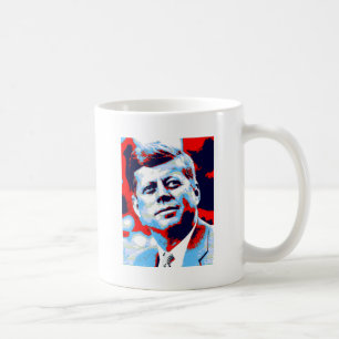 Pop Art JFK John F. Kennedy Red Blue Koffiemok