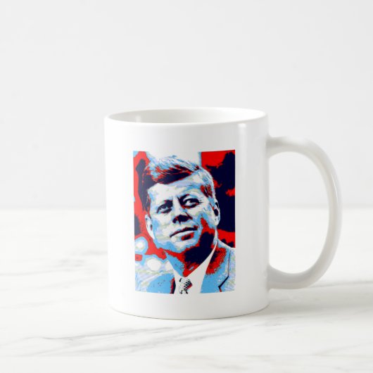 Pop Art JFK John F. Kennedy Red Blue Koffiemok (Rechts)