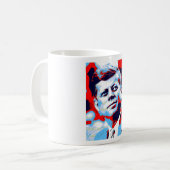 Pop Art JFK John F. Kennedy Red Blue Koffiemok (Voorkant links)