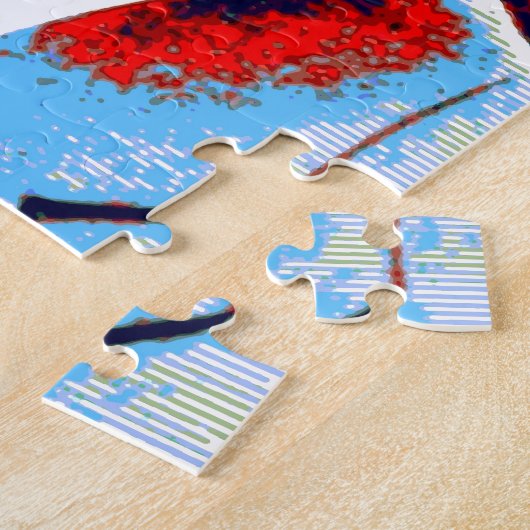 Pop Art JFK John F. Kennedy Red Blue Legpuzzel (Zijkant)