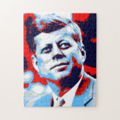 Pop Art JFK John F. Kennedy Red Blue Legpuzzel (Verticaal)