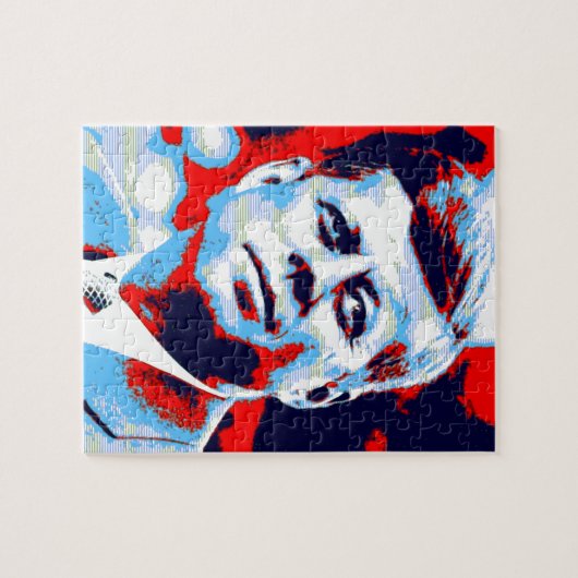 Pop Art JFK John F. Kennedy Red Blue Legpuzzel (Horizontaal)