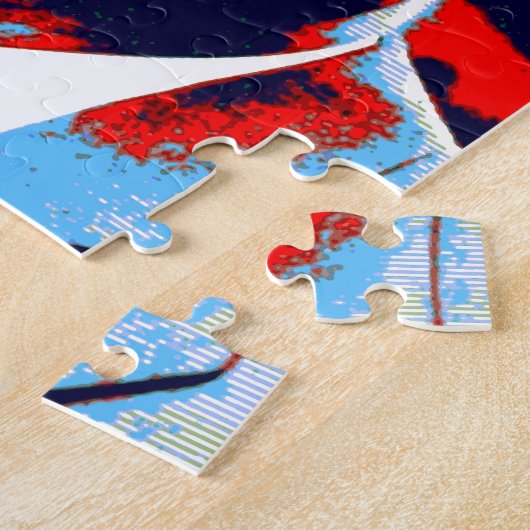 Pop Art JFK John F. Kennedy Red Blue Legpuzzel (Zijkant)