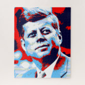 Pop Art JFK John F. Kennedy Red Blue Legpuzzel (Verticaal)
