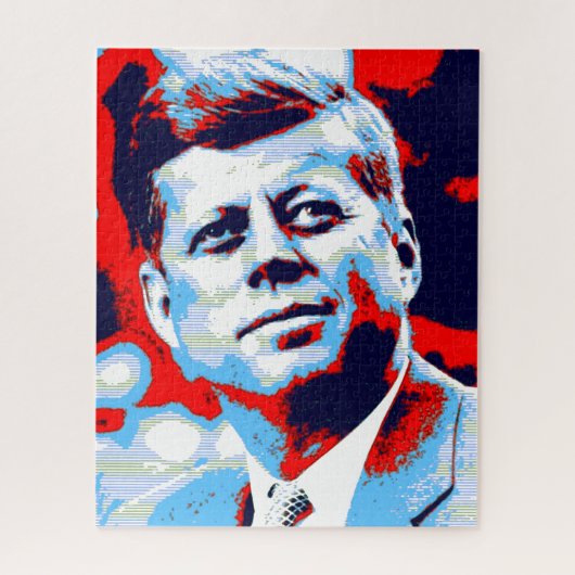 Pop Art JFK John F. Kennedy Red Blue Legpuzzel (Verticaal)