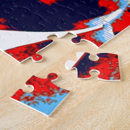Pop Art JFK John F. Kennedy Red Blue Legpuzzel (Zijkant)